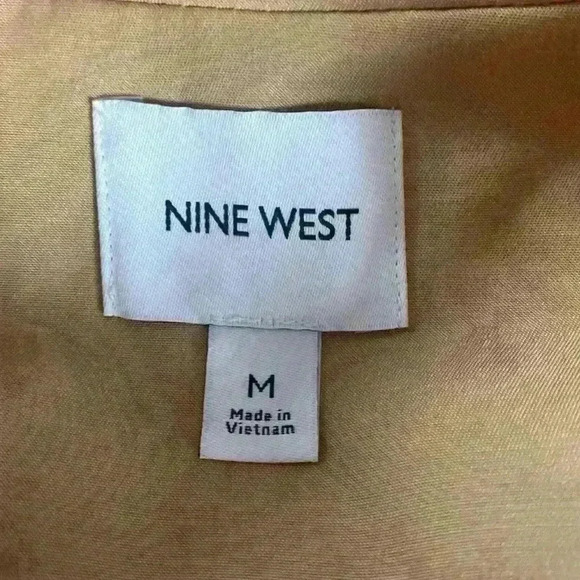 NWT Nine West ColorBlock Dual Tone Poplin Long Trench Old Money Coat Vest - Picture 11 of 12